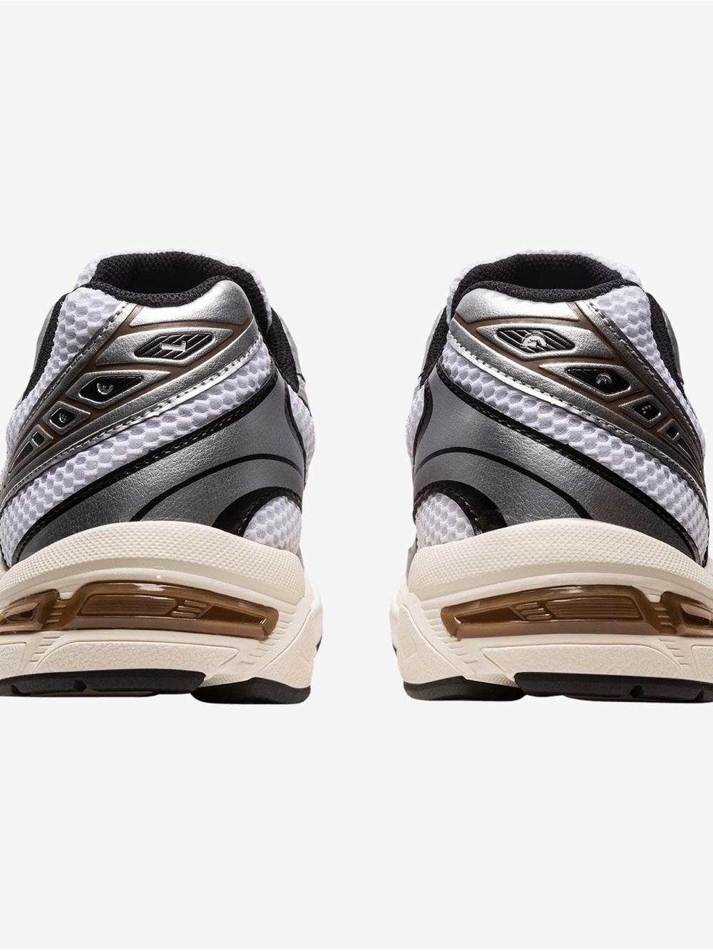 Asics White Athletic Running Shoe with Metallic Brown Accents - Picture 3 of 7